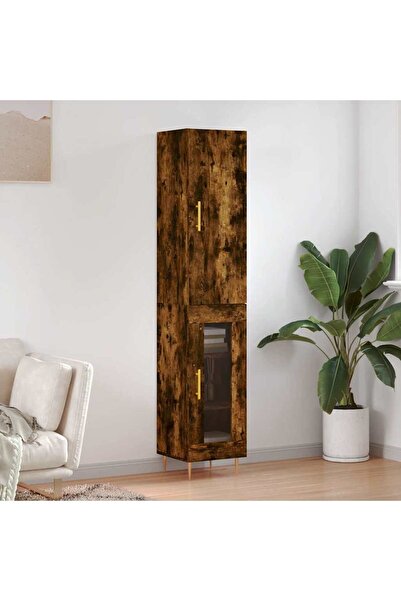 Concept Dulap înalt, stejar fumuriu, 34,5x34x180 cm, lemn prelucrat
