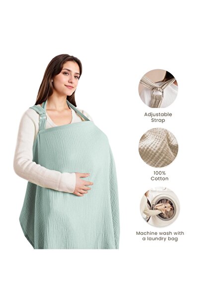 Yelajoy Breathable Nursing Cover, Adjustable Breastfeeding Apron with Privacy...