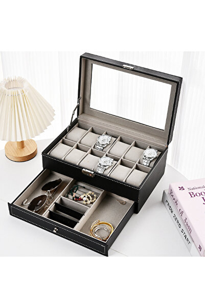 BLOOMING TIME 12 Position Double Layer Watch Box