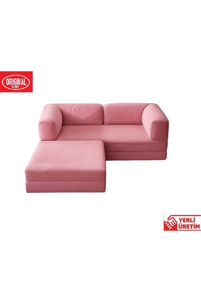 HEREV K160X160 KÖŞE TAKIMI ŞARK KÖŞESİ YATAKLI KANEPE YIKANABİLİR KADİFE KUMAŞ