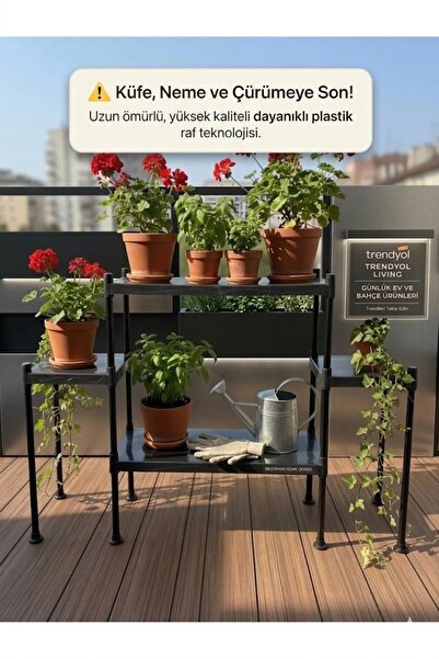 Lider Tunç TUNİVA NİVA Modern Basamaklı Saksılık Dekoratif Çiçeklik Ve Balkon...