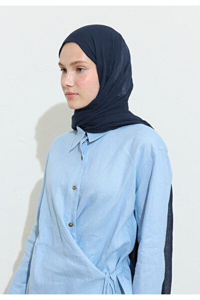 Freshscarfs Cotton Linen Shawl Blue Corn
