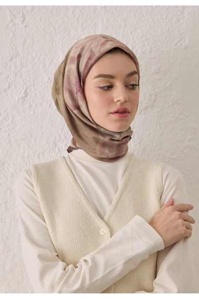 Freshscarfs Eșarfă Blair Pattern din bumbac și mătase, Dusty Rose