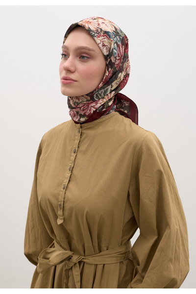 Freshscarfs Eșarfă Judith Desen din bumbac și viscoză, roșu claret