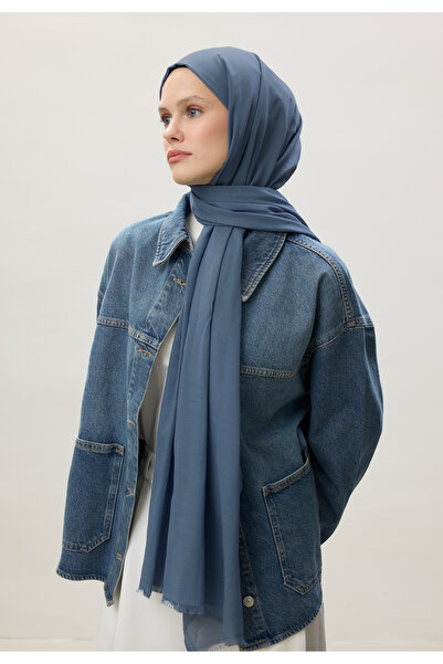 Freshscarfs İnce Pamuk Vual Şal Gök Mavi