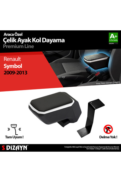 S Dizayn S-Dizayn Renault Symbol Kol Dayama Kolçak Çelik Ayaklı ABS Gri 2009-...