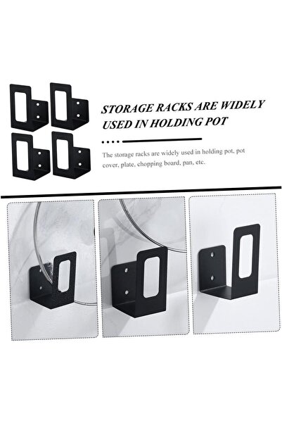 Arabest 4-Piece Pot Lid Storage Rack, Wall-Mounted Pan Lid Holder for Kitchen...