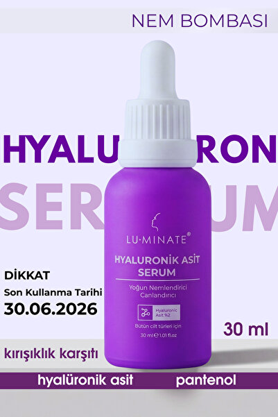 Luminate Hyaluronik Asit Serum 2% Yoğun Nemlendirici Canlandırıcı Cilt Bariye...