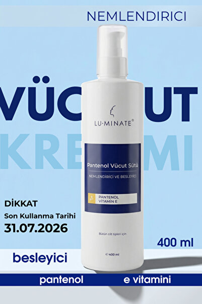Luminate Vücut Losyon Pantenol E Vitamini Kuru Karma Ciltler Için Su Bazlı Pa...