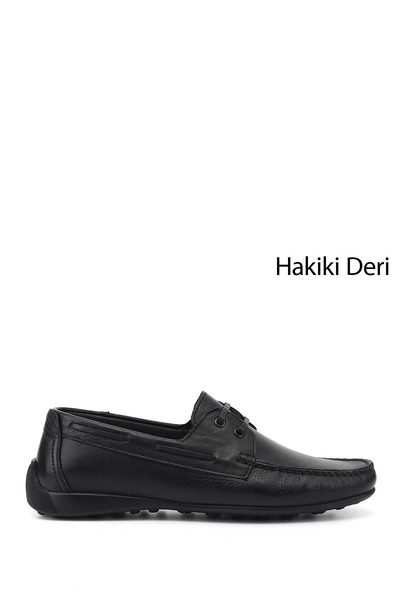 GÖNDERİ(R) Men's Black Rok Genuine Leather Lace-Up Shoes