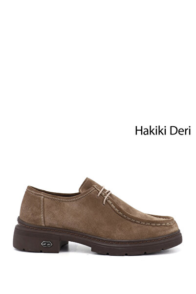 GÖNDERİ(R) Women's Mink Suede Lace-Up Genuine Leather Comfort Shoes
