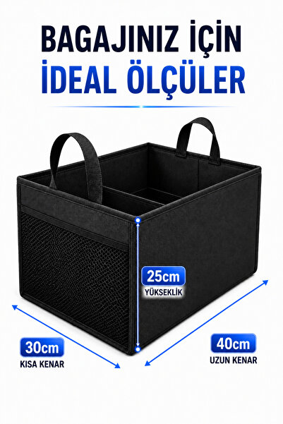 Arnee Araba Bagaj Çantası Araç İçi Bagaj Düzenleyici Araç Bagaj Organizer Oto Bagaj Düzenleyici 40x30x25cm