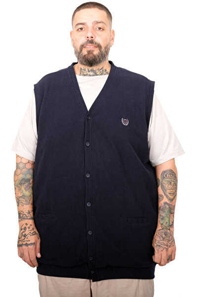 ModeXL Ανδρικό γιλέκο Mode XL μεγάλου μεγέθους, Pıtırcık Selanik με κουμπιά 2...
