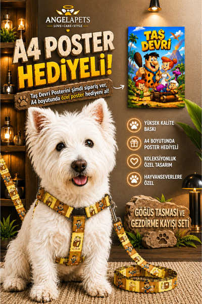 Angelapets Chest Harness and Travel Strap Set with A4 Poster Gift