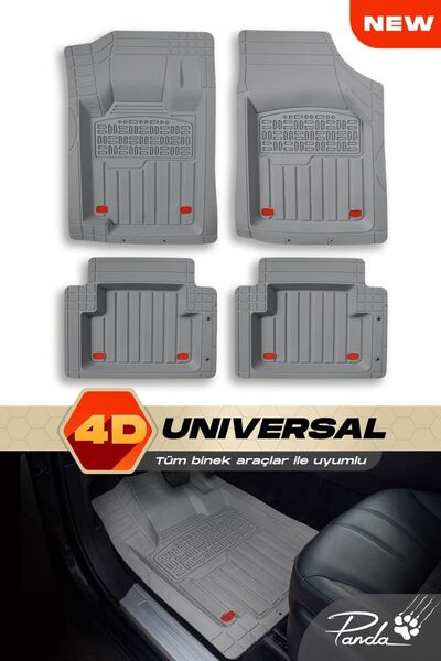 Panda Kılıf PANDA 4D UNIVERSAL OTO PASPAS TAKIMI – KAYMAZ, ŞAFT TÜNELLİ, DERİ...