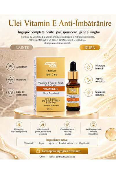 Softto Plus Ulei anti-îmbătrânire cu vitamina E - ANTIOXIDANT-PENTRU PĂR- PIE...