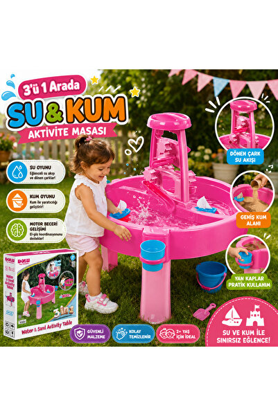 Ncbatölye 3in1 Unicorn Su ve Kum Aktivite Masası Kız Erkek Çocuk Park Bahçe A...