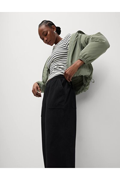 Marks & Spencer Denim Görünümlü Jarse Düz Paça Pantolon
