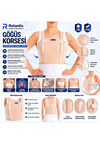 Rotantix Göğüs Korse çelik Balenli Kaburga Kırıkları Göğüs Kafesi Cerrahisi