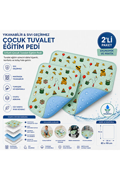 CDE Abso, Desenli, Yıkanabilir Ve Sıvı Geçirmez Çocuk Tuvalet Eğitim Pedi (75...