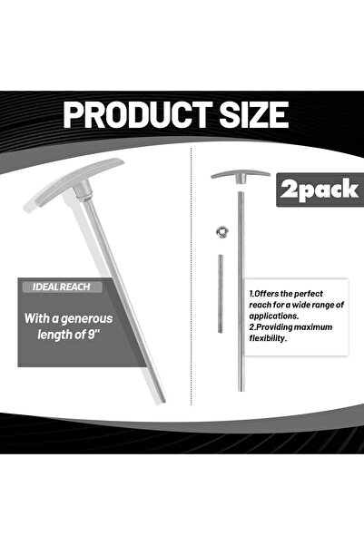 Arabest 2-Pack RV Waste Valve Extension Tube, 9" Aluminum Handle Replacement ...