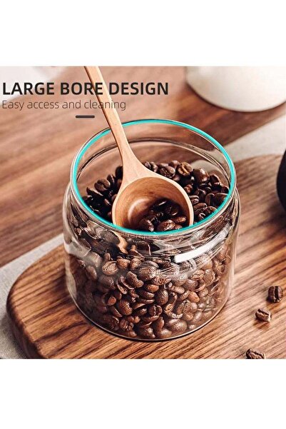 Arabest 4-Piece Vacuum Sealed Coffee Bean Storage Jars, Transparent Glass Air...