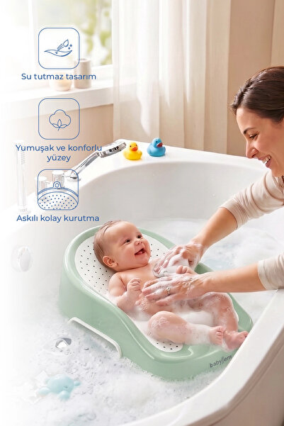 Babyjem Soft Banyo Desteği Bebek Yıkama Yardımcısı Soft Yeşil