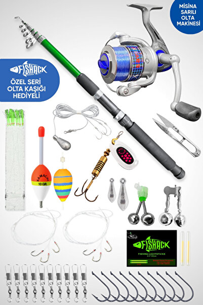 Fishack 35 Parça Tam Takım Olta Seti - 300cm Kamış 30-60GR / 40'lık Makine (M...