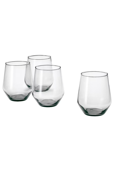 IKEA QUİCK 4 Adet Kola Meşrubat Su Bardağı - Büyük Boy Gri- 450 ml
