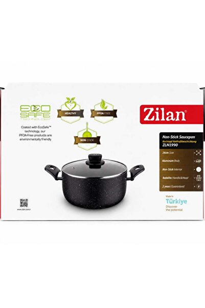 Zilan Cratita aaluminiu 26cm, 4L cu capac sticla - perete gros 2.1mm, interio...