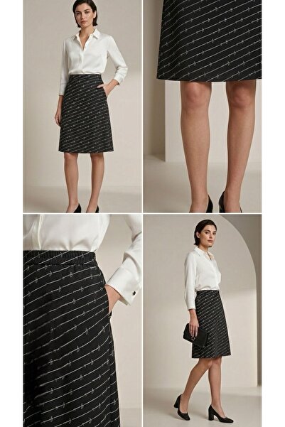 PRENSES KİDS Printed Text Above the Knee Skirt