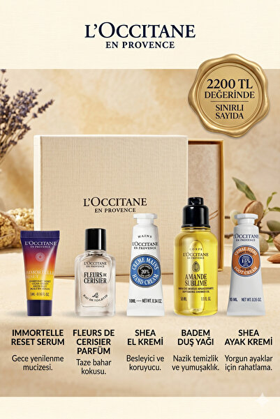 L'Occitane Best Seller Cilt ve Vücut Bakım Seti, Özel Kutulu, 5'li Set