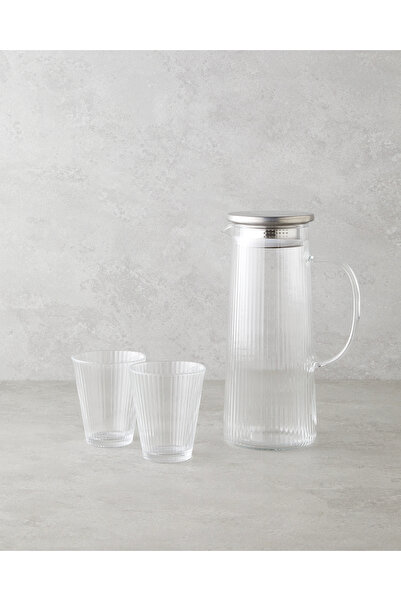 English Home Ripple Cam 3 Parça Su Takımı 1200 ml + 220 ml Şeffaf