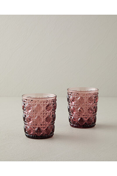 English Home Crysta Glass Set of 2 300 ml Pink