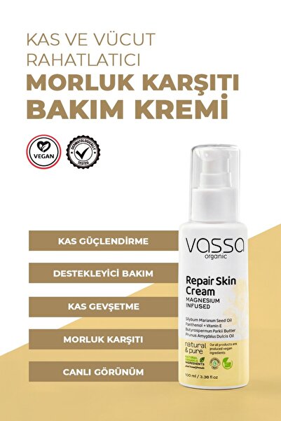 VASSA ORGANIC Kas ve Vücut Ağrıları İçin Rahatlatıcı, Morluk Karşıtı Bakım Kr...