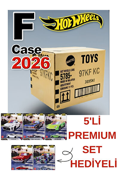 HOT WHEELS 2026 F Case 72'li Açılmamış Tek Bant Kapalı Koli Set-2 (5'li Premi...