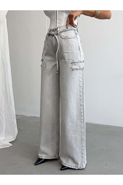 HerTon Women's Washed Wide Leg Jean Pants – Loose Leg Denim