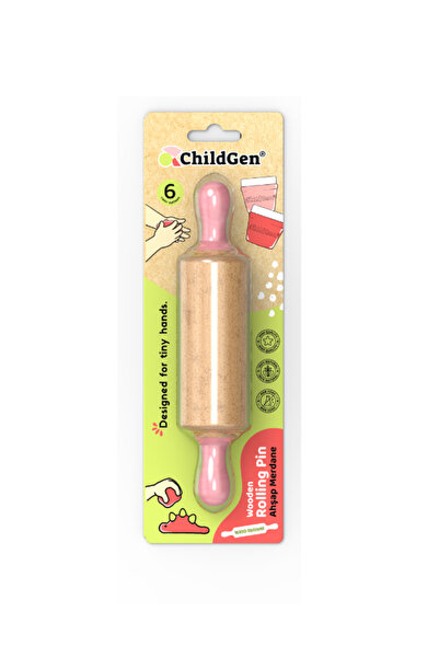 ChildGen Play Dough رولر خشبي صغير - وردي