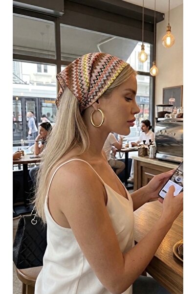 Kokoş Yazlık Bandana Pinterst model Zikzak detay