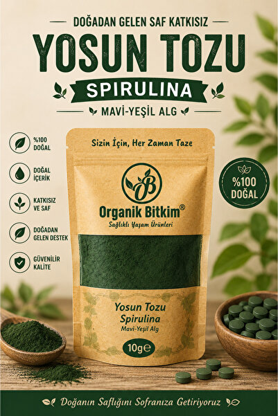OB Organik Bitkim Yosun Tozu - Spirulina (MAVİ-YEŞİL ALG) 10 gr