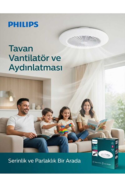 Philips Amigo 42+20W Fanlı Vantilatör Tavan Lambası
