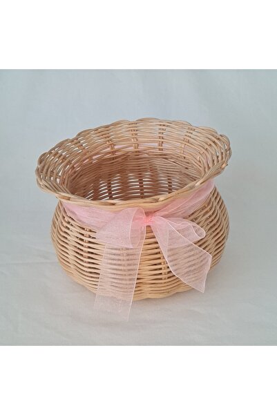 Bohem Çok Amaçlı Dekoratif Bambu Rattan Örgü 16x11 Sepet