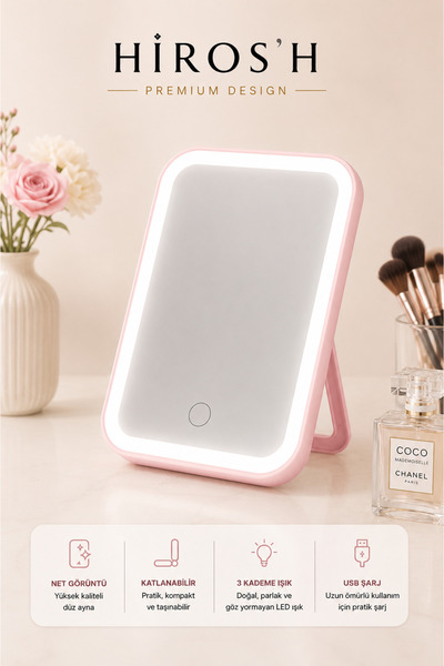 HİROS'H 3 Modlu Led Işıklı Makyaj Aynası