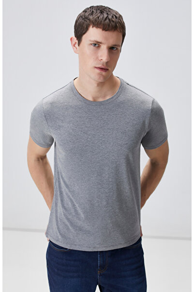 Network N-Green Gri Melanj Basic T-shirt