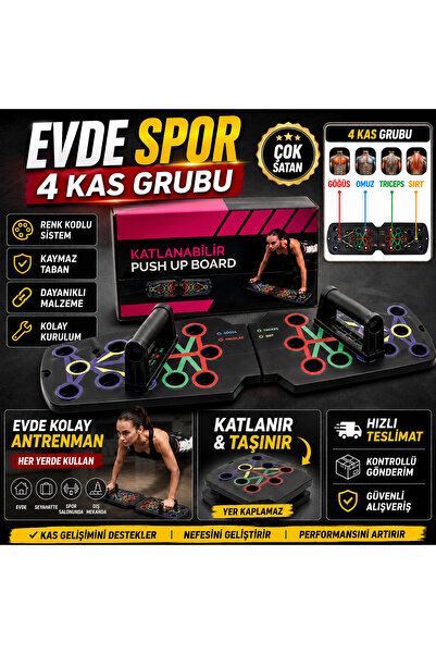 seraptakidunyasi Katlanabilir Push Up Board Şınav Standı – Çok Fonksiyonlu Gö...