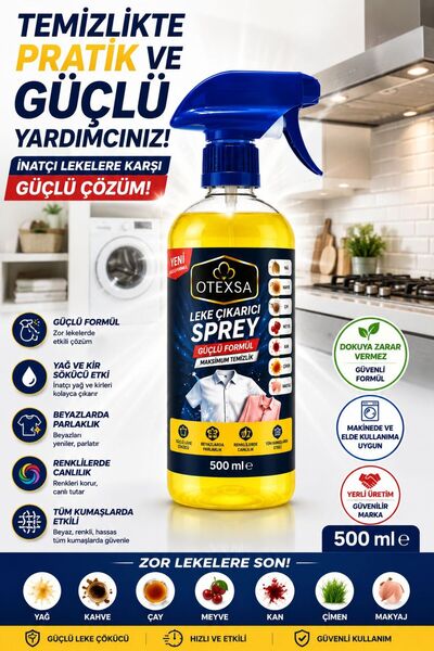 OTEXSA Çok Amaçlı Leke Çıkarıcı Sprey – Güçlü Yağ ve Kir Sökücü, İnatçı Lekel...