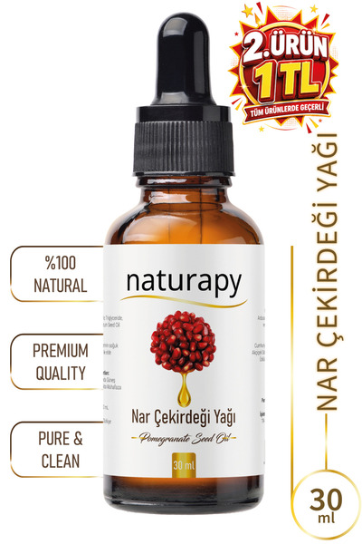 NATURAPY Nar Çekirdeği Yağı (Pomegranate Seed Oil) Soğuk Sıkım Sabit Yağ 30 m...