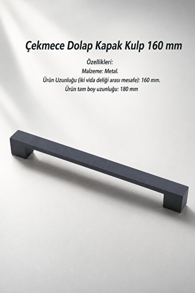 NZB Çekmece Mutfak Dolap Kapak Kulpu Kulbu 160 Mm Metal Kulp Antrasit