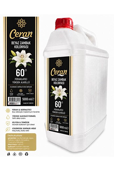 CERAN KOLONYA BEYAZ ZAMBAK KOLOYASI CERAN 5 litre