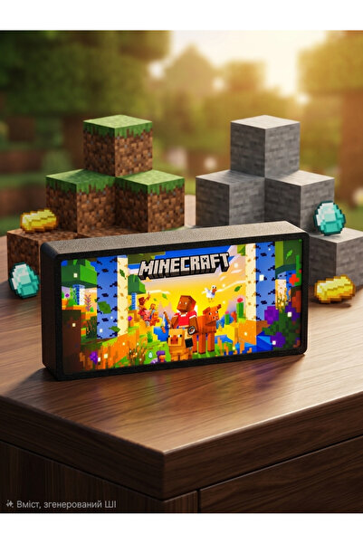 shop Minecraft Lightbox Masa Lambası USB Type-C Gaming Dekor